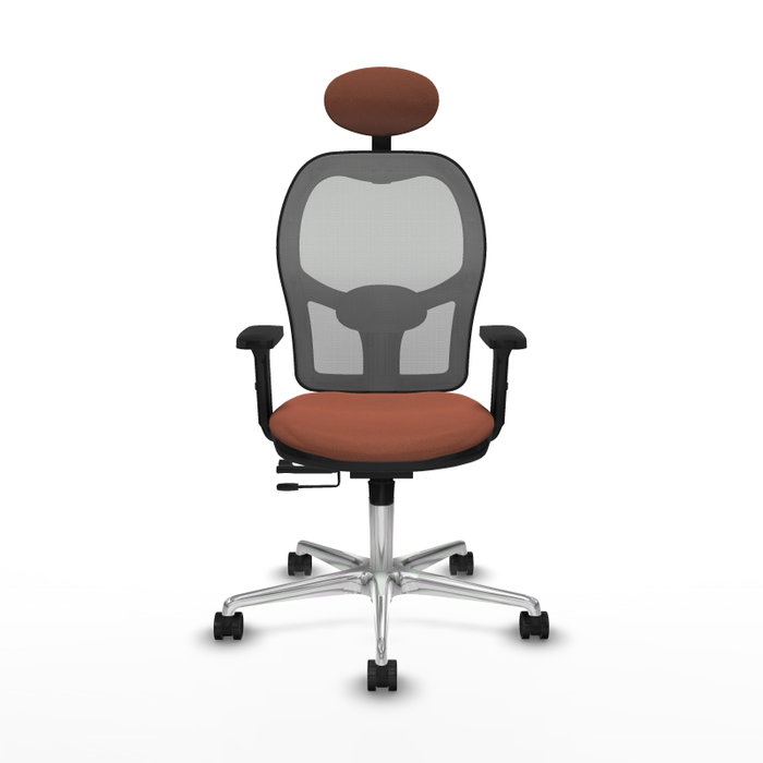 PIQUERAS Y CRESPO Silla de oficina Jorquera con mecanismo Sincro/Traslack, Tela Marrón y Malla Gris PIQUERAS Y CRESPO Silla de oficina Jorquera con mecanismo Sincro/Traslack, Tela Marrón y Malla Gris