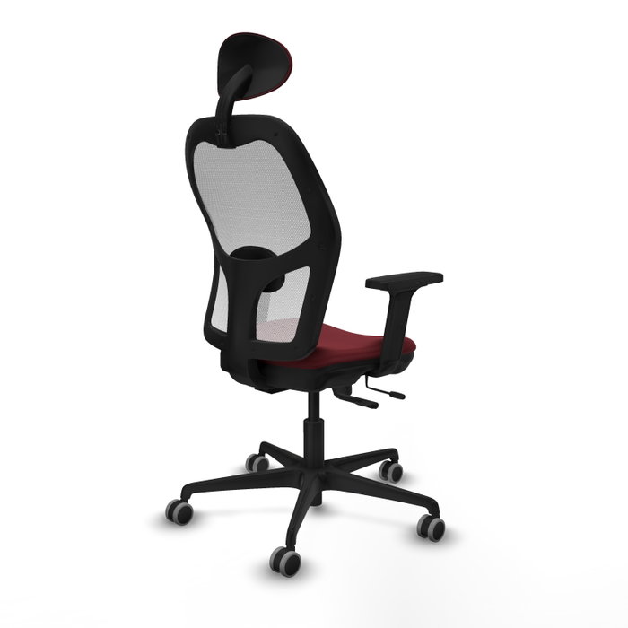 PIQUERAS Y CRESPO Silla de oficina Jorquera con mecanismo Sincro/Traslack Granate y Blanco PIQUERAS Y CRESPO Silla de oficina Jorquera con mecanismo Sincro/Traslack Granate y Blanco