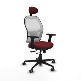 PIQUERAS Y CRESPO Silla de oficina Jorquera con mecanismo Sincro/Traslack Granate y Blanco