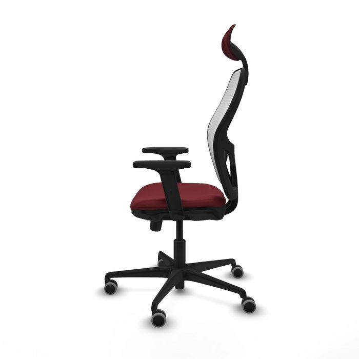 PIQUERAS Y CRESPO Silla de oficina Jorquera con mecanismo Sincro/Traslack Granate y Blanco PIQUERAS Y CRESPO Silla de oficina Jorquera con mecanismo Sincro/Traslack Granate y Blanco