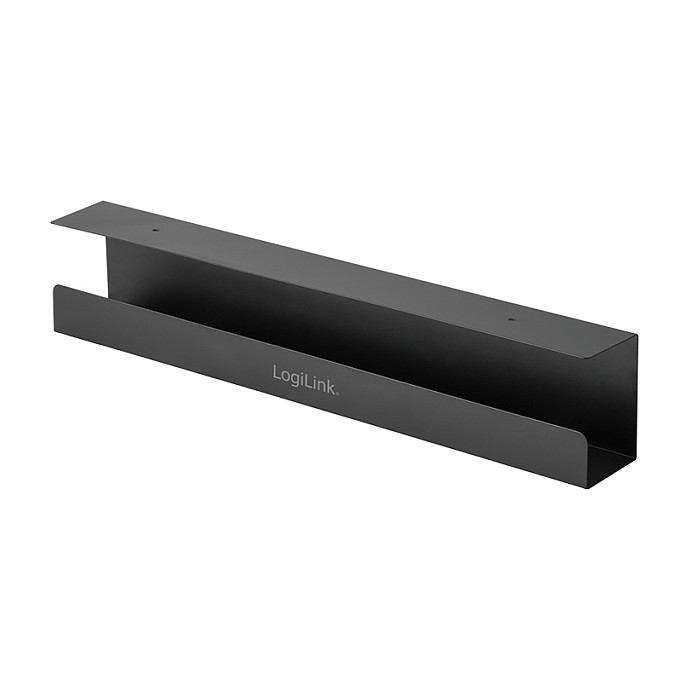 LogiLink KAB0070 Bandeja de gestión de cables para montaje bajo escritorio, Negro