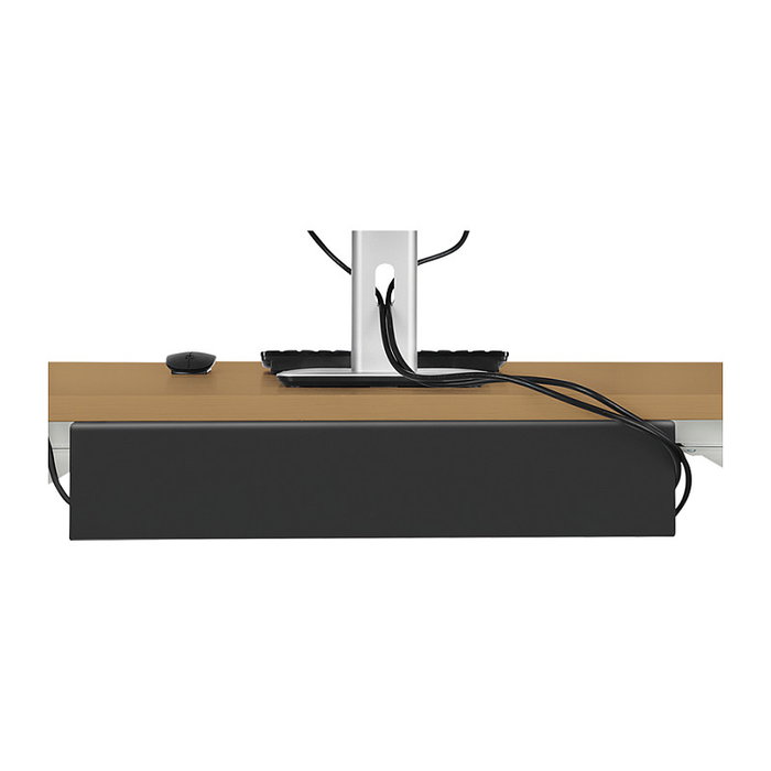 LogiLink KAB0070 Bandeja para cables de escritorio, acero, negro, 600 x 76 x 114mm
