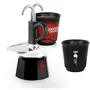 Bialetti Cafetera Italiana BIA8006363095280 Colección Stranger Things Set Mini Express con 2 Tazas Termosensibles Negro/Rojo