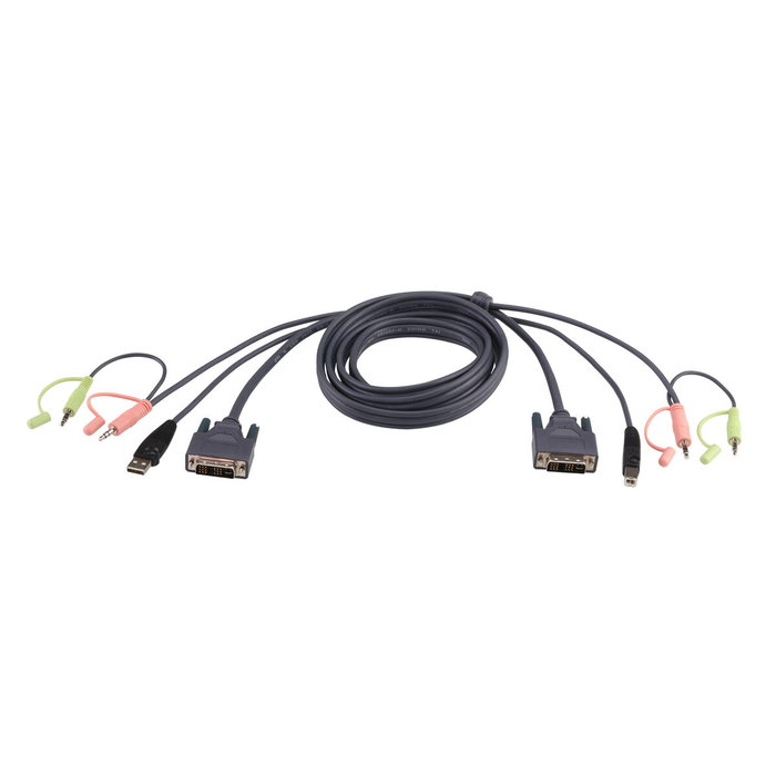 Aten Cable USB DVI-D Single Link KVM Negro 1,8 m