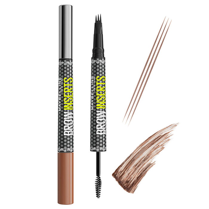 Maybelline Brow Insert Lápiz y Gel de Cejas con Fibras #Soft Brown para Efecto Multiplicador - 1 u