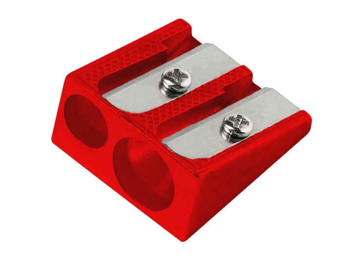 Liderpapel Sacapuntas Metálico Cuña 2 Usos Color Rojo