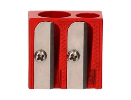 Liderpapel Sacapuntas Metálico Cuña 2 Usos Color Rojo
