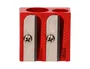 Liderpapel Sacapuntas Metálico Cuña 2 Usos Color Rojo