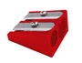 Liderpapel Sacapuntas Metálico Cuña 2 Usos Color Rojo