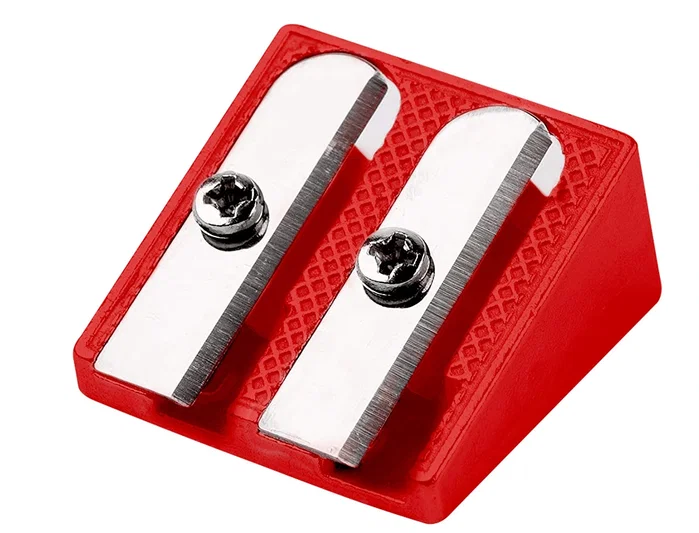 Liderpapel Sacapuntas Metálico Cuña 2 Usos Color Rojo