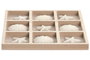 DKD Home Decor Juego de Mesa Mediterraneo 3 en Raya MDF y Resina Natural Blanco 20 x 20 x 1.7 cm (6 Unidades)