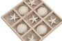 DKD Home Decor Juego de Mesa Mediterraneo 3 en Raya MDF y Resina Natural Blanco 20 x 20 x 1.7 cm (6 Unidades)