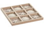 DKD Home Decor Juego de Mesa Mediterraneo 3 en Raya MDF y Resina Natural Blanco 20 x 20 x 1.7 cm (6 Unidades)
