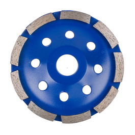 Workpro Muela Copa Diamantada Segmentada Ø115 x 22,2 mm, 9 Dientes, para Pulido de Hormigón y Piedra, 13300 RPM Máx.