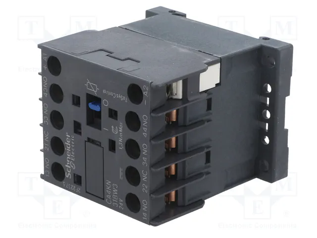 SCHNEIDER ELECTRIC Contactor TeSys D 4-polar 24VDC 10A CA4KN31BW3