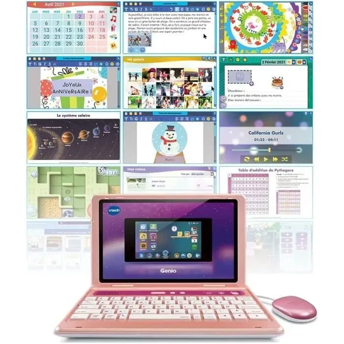 Vtech Genio, ¡Mi primera computadora real! Rosado - Computadora para Niños con Interfaz Real, Teclado QWERTY, Ratón y Pantalla 5'', Idioma Francés Vtech Genio, ¡Mi primera computadora real! Rosado - Computadora para Niños con Interfaz Real, Teclado QWERTY, Ratón y Pantalla 5'', Idioma Francés