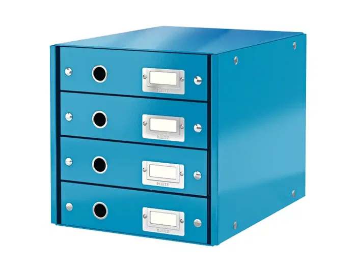 LEITZ Módulo de 4 cajones Click&Store Plegable Azul LEITZ Módulo de 4 cajones Click&Store Plegable Azul
