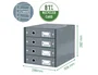 LEITZ Click&Store Módulo de 4 Cajones Azul para DIN A4