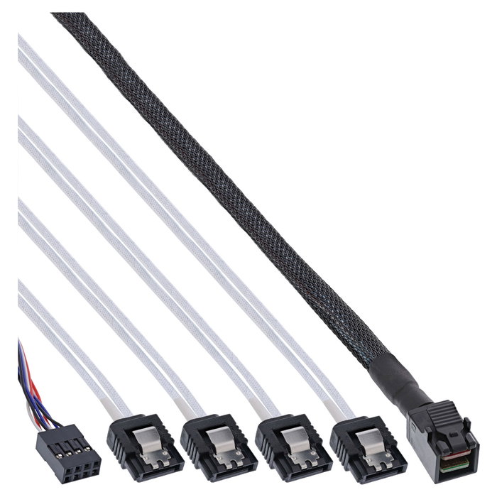 InLine 27630B Cable Mini SAS HD x4 (SFF-8643) a 4 x SATA, 1 m InLine 27630B Cable Mini SAS HD x4 (SFF-8643) a 4 x SATA, 1 m