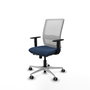 PIQUERAS Y CRESPO Silla de oficina Haches con mecanismo Sincro/Traslack, Azul marino y Blanco