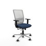 PIQUERAS Y CRESPO Silla de oficina Haches con mecanismo Sincro/Traslack, Azul marino y Blanco