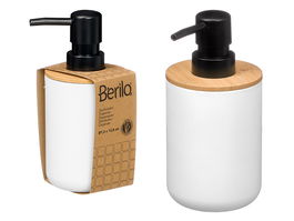 Berilo Dosificador Plástico Bambú Blanco 9 cm x 7.3 cm x 15.8 cm (Set de 24)