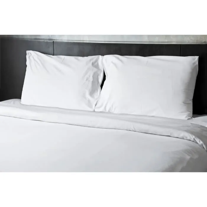 Home Linge Passion HOM3701393718615 Juego de 2 Fundas de Almohada 50 x 70 cm Blanco