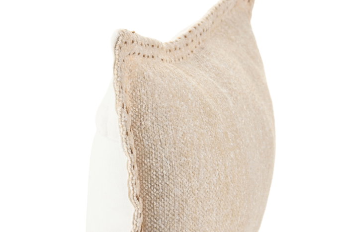 DKD Home Decor Cojín Algodón Velvet Crudo 50x30 cm
