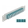 DeLOCK Patchpanel de fibra óptica 12 puertos LC Quad 10 pol aguamarina/gris