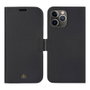 Dbramante1928 Detachable Magnetic Back-Cover Funda de Cuero Saffiano Negro Noche para Apple iPhone