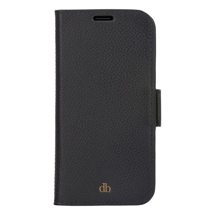 Dbramante1928 Detachable Magnetic Back-Cover Funda de Cuero Saffiano Negro Noche para Apple iPhone