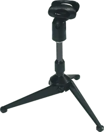 QUIKLOK Soporte Micrófono Sobremesa Trípode con Pinza Plegable de Acero Negro Altura Regulable