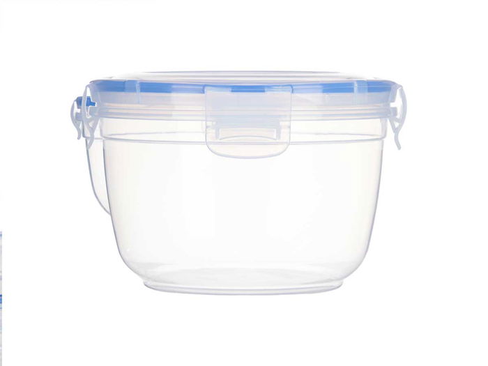 Leknes Fiambrera Cilindrica Hermetica 1.2L Plastico Transparente 15.5x10.5x15.5 cm (Set de 12)