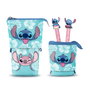 Karactermania Estuche Portatodo Cute Lilo y Stitch Aloha con 2 Bolígrafos de Gel Borrables Azul