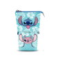 Karactermania Portatodo Cute Lilo y Stitch Aloha con 2 Bolis de 10 Colores Borrables, Convertible en Portalápices, Poliéster, Azul
