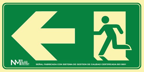 Archivo 2000 Señal Salida de Emergencia Izquierda Verde 160x320 mm