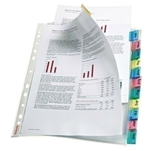 Esselte Fundas Multitaladro A4 con Pestañas de Colores y 11 Taladros Reforzados Esselte Fundas Multitaladro A4 con Pestañas de Colores y 11 Taladros Reforzados