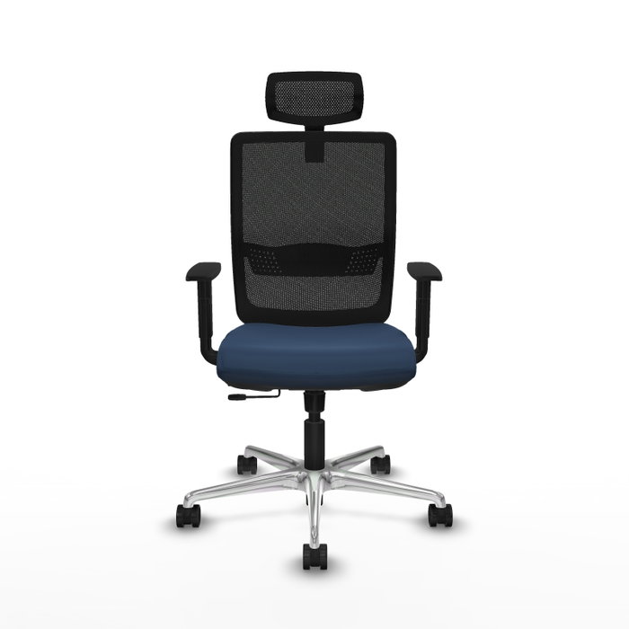 PIQUERAS Y CRESPO Silla de oficina Haches con mecanismo Sincro/Traslack Azul marino y Negro