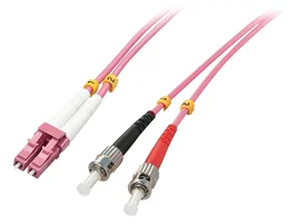 LINDY Cable de fibra óptica LC/ST OM4 3m Rosa