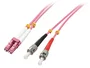 Lindy Cable de fibra óptica OM4 LC/ST de 3 m Rosa