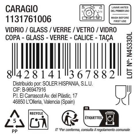 La Mediterranea Copa de Vino Caragio 35 cl (24 Unidades) inevitable