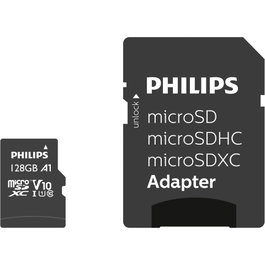 Philips MicroSDXC tarjeta 128GB clase 10 UHS-I U1 con adaptador
