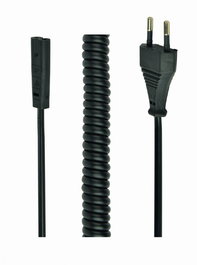 GEMBIRD Cable de Alimentación Espiral 8 Pines 1.8 Metros para PC o Monitor