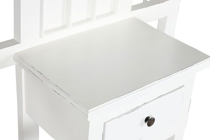 DKD Home Decor Formentera23 Recibidor Mediterraneo Blanco Roto 31 x 180 x 77 cm