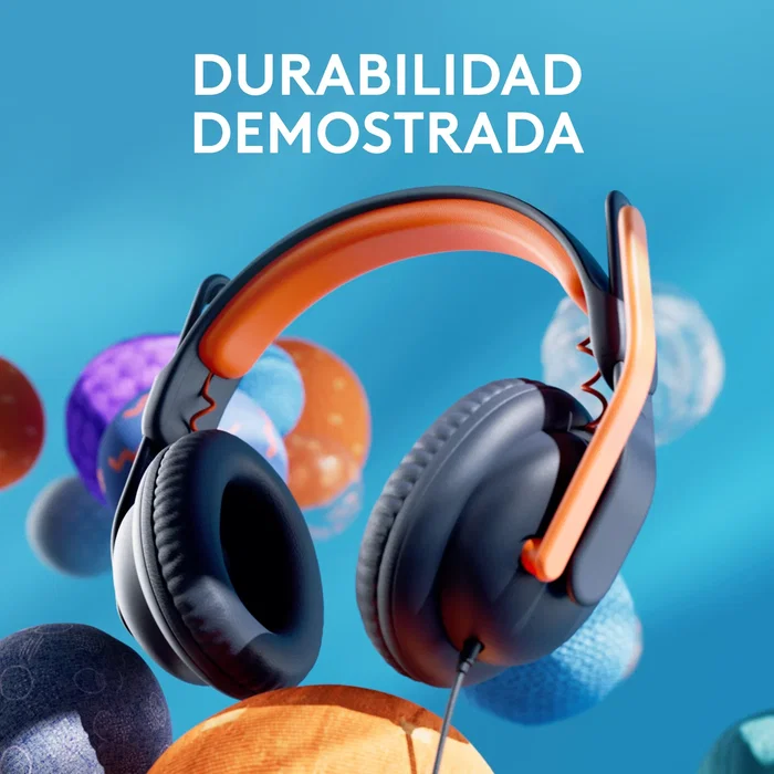 Logitech Zone Learn Auriculares con Micrófono Diadema Alámbrico para Educación/Niños, Conector 3.5mm y USB-C, Compatible PC/Mac/ChromeOS, Color Azul y Naranja