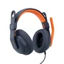 Logitech Zone Learn Auriculares con Micrófono Diadema Alámbrico para Educación/Niños, Conector 3.5mm y USB-C, Compatible PC/Mac/ChromeOS, Color Azul y Naranja