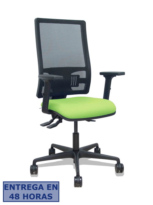 PIQUERAS Y CRESPO Silla Bormate con mecanismo Asincro, Malla Negra y Asiento Pistacho PIQUERAS Y CRESPO Silla Bormate con mecanismo Asincro, Malla Negra y Asiento Pistacho