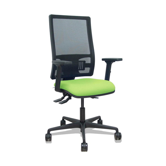 PIQUERAS Y CRESPO Silla Bormate con mecanismo Asincro, Malla Negra y Asiento Pistacho PIQUERAS Y CRESPO Silla Bormate con mecanismo Asincro, Malla Negra y Asiento Pistacho