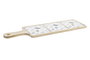 DKD Home Decor Set de 4 Tablas de Aperitivo de Gres y Bambú con Diseño de Hojas, 44x12x1 cm, Negro y Blanco