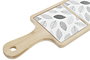 DKD Home Decor Set de 4 Tablas de Aperitivo de Gres y Bambú con Diseño de Hojas, 44x12x1 cm, Negro y Blanco